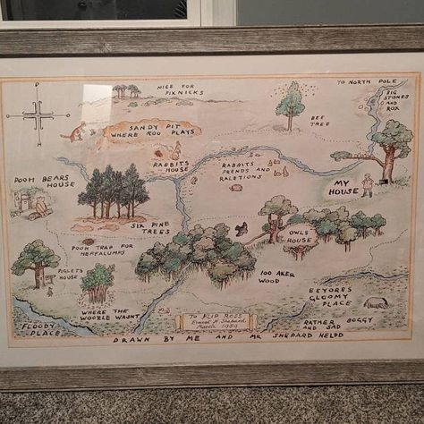 100 Acre Wood Map Sign. Classic Winnie the Pooh Nursery. | Etsy 100 Acre Wood Map, Winnie The Pooh Original, Camp Aesthetic, Map Nursery, Pooh Nursery, 100 Acre Wood, Winnie The Pooh Nursery, Nursery Canvas, Nursery Art Girl