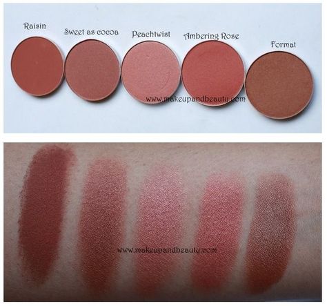 More dark skin friendly blushes (great for the Fall season) | MACs Raisin, Sweet as Cocoa, Peachtwist, Ambering Rose, and Format. Raizin Mac Blush, Lynn Toler, Blush For Dark Skin, Makeup Dark Skin, Makeup Wholesale, Mac Brushes, Blusher Makeup, Makeup Dark, Mac Blush