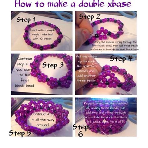 How to make a double xbase cuff Kandi Bracelets Tutorial Cuff, How To Make Kandi Bracelets Cuffs, How To Make Kandi Bracelets Tutorials, Diy Kandi Cuff, How To Make A Cuff Bracelet Kandi, Double Kandi Bracelet, Kandi Cuff Ideas Easy, Kandi Cuff Patterns Tutorials, How To Make A Kandi Cuff