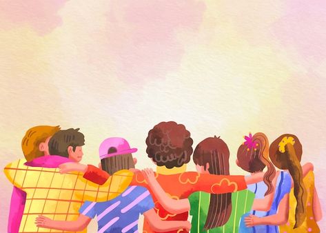 Free vector watercolor background for in... | Free Vector #Freepik #freevector #frienship #friends-day #international-day #friendship Friendship Background Wallpaper, Bday Illustration, Friendship Day Illustration, Friendship Background, Friendship Paintings, Friendship Wallpaper, International Friendship Day, Whatsapp Profile, School Illustration