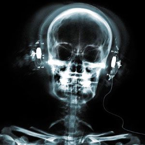 This pin links to an interesting article about bone-conducting headphones that transmit sound through the bones near your ears rather than your outer ear. Ray Music, Xray Art, Profile Cover, Music Headphones, Skeleton Print, Blue Poster, I'm With The Band, I Love Music, X Ray