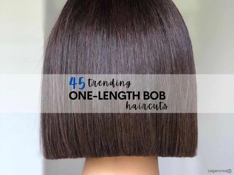 45 One-Length Bob Haircuts Trending In 2023 Straight Edge Bob Haircut, Straight Hair Bob Haircut, All One Length Bob, Bob 2023 Trends, Chin Length Straight Hair, Chin Length Haircuts For Thick Hair, Straight Bob Haircut With Bangs, Straight Bob With Fringe, Short One Length Bob