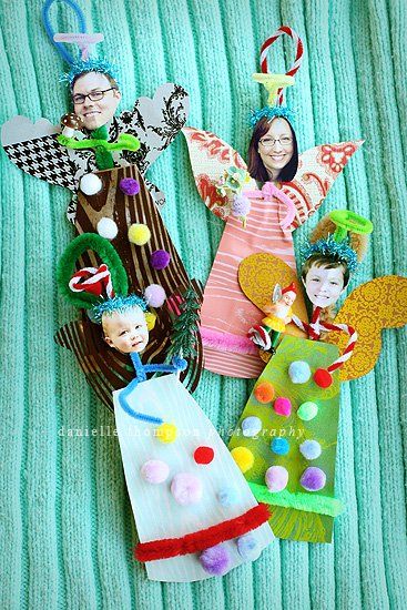 Christmas Photo Ornaments, Diy Christmas Photo, Diy Christmas Videos, Photo Christmas Ornaments, Navidad Diy, Holiday Craft, Preschool Christmas, Photo Ornaments, Angel Ornaments