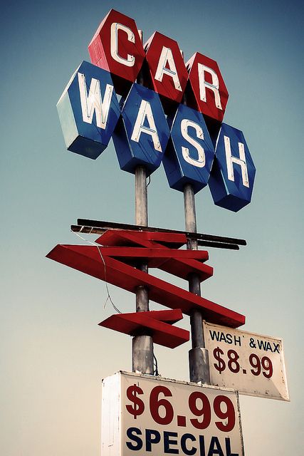 Wash n Wax | Flickr - Photo Sharing! #Carwash #Signs #CarwashLive Car Wash Posters Ideas, America Street, Car Wash Sign, Car Wash Business, Mobile Car Wash, Sole Proprietorship, Vintage Neon Signs, Vintage Laundry, Diy Porch