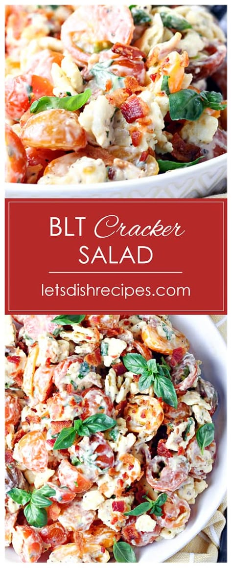 Blt Cracker Salad, Bacon Tomato Salad, Blt Salad Sandwich, Blt Meal, Cracker Salad, Blt Salad, Fast Meals, Yummy Salads, Blt Sandwich