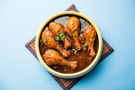 Photo chicken curry with legs or drumsti... | Premium Photo #Freepik #photo #butter-chicken #chicken-curry #chicken-masala #indian-curry Chicken Curry Sauce, Hot Spices, Chicken Masala, Non Veg, Fish Curry, Indian Curry, Curry Sauce, 50 Million, Fresh Fish