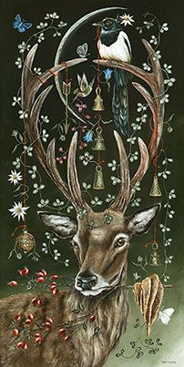 Paintings Gallery I Enchanted Animals, Animal Art Illustration, Deer Pics, Collage Quilting, Maggie Vandewalle, Magick Art, Magical Animals, Whimsical Birds, Witch Wallpaper