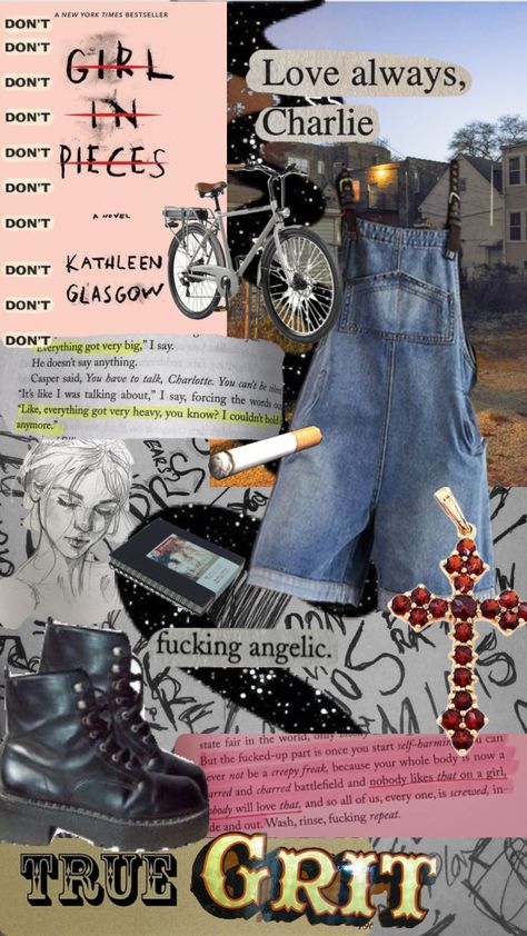 Girl in pieces inspired collage Girl In Pieces Book Aesthetics, Charlie Davis Girl In Pieces Fanart, Books Like Girl In Pieces, Girl In Pieces Fanart, The Girl In Pieces, Girl In Pieces Aesthetic, Reading Astethic, Girl In Pieces Book Aesthetic, Girl In Pieces Book