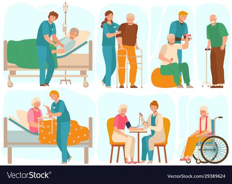 Scene Cartoon, Geriatric Nursing, Homecare Nursing, Nurse Teaching, Medical Safety, Geriatric Care, Home Care Services, Home Worker, Physiotherapy Clinic