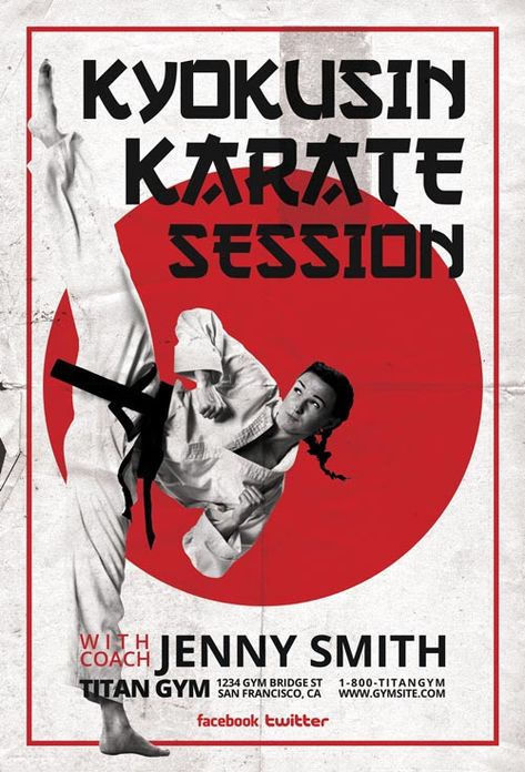 Karate Graphic Design, Karate Poster Design, Karate Banner, Karate Lessons, Karate Poster, Karate Design, Sport Flyer, Martial Arts Club, Karate Club