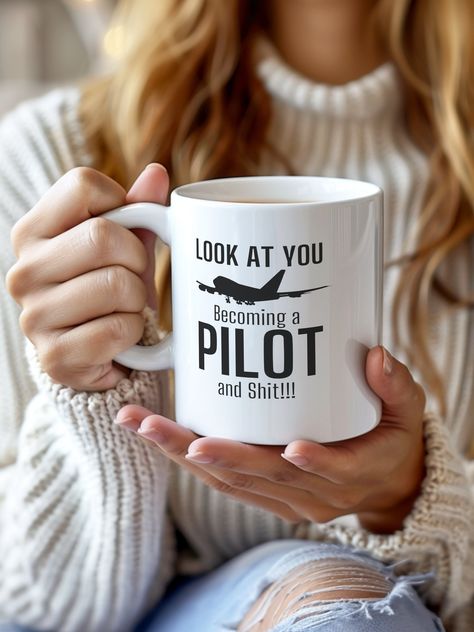 Funny Pilot Mug - Look at You, Pilot and Shit - Perfect Pilot Gifts for Him & Her, Birthday Gift Funny Pilot, Becoming A Pilot, Hobby Ideas, Pilot Gifts, Look At You, Gifts For Him, Birthday Gift, United Kingdom, Look At