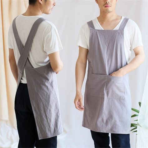 Square Apron, Artist Smock, Apron Pinafore, Linen Pinafore, Cross Back Apron, Childrens Kitchens, Waist Apron, Kitchen Gloves, Cotton Apron