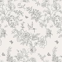 Sage Green Floral Wallpaper, Wallpaper Color Black, Wallpaper For Cabinets, Contact Wallpaper, Black And White Floral Wallpaper, Black And Cream Wallpaper, White Floral Wallpaper, Peel And Stick Wallpaper Floral, Grey Floral Wallpaper