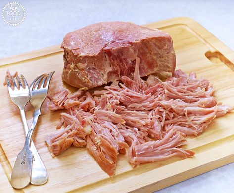 Pulled Ham Slow Cooker, Shredded Ham Slow Cooker, Slow Cooker Gammon Recipes, Shredded Ham Recipes, Gammon Slow Cooker, Slow Cooked Gammon, Pulled Ham, Slow Cooker Gammon, Crowd Food