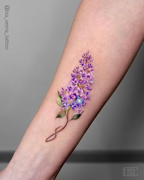 10 Best Lilac Tattoo Ideas You Have To See To Believe! | Outsons | Men's Fashion Tips And Style Guides Lilac Tree Tattoo, Small Elegant Tattoos For Women Unique, Purple Lilac Tattoo, Lilac Tattoo Design, Lilac Flower Tattoo, Larkspur Tattoo, Lilac Tattoo, Water Lily Tattoos, Daisy Tattoo