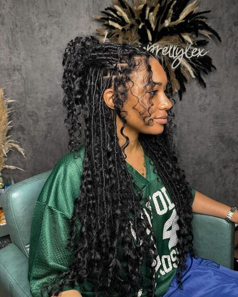 Faux Locs Hairstyles, Braids Hairstyles Pictures, Cute Box Braids Hairstyles, Water Fall, Quick Braided Hairstyles, Protective Hairstyles Braids, Pretty Braided Hairstyles, Braids With Curls, Human Braiding Hair