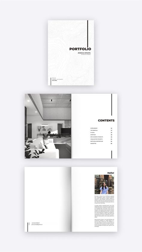 Three pages of a PDF architecture portfolio Portfolio Inspiration Architecture, In Design Portfolio, Portrait Architecture Portfolio, Architecture Portfolio Pages, Architecture Job Portfolio, Architectural Job Portfolio, Portfolio Design Cover, Architectural Portfolio Layout, Architecture Portfolio Cover Page Design