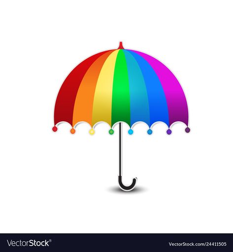 Umbrella Cartoon Image, Colourful Umbrella, Umbrella Cartoon, Umbrella Drawing, Rainbow Vector, Rainbow Umbrella, Summer Vector, Weather Unit, Colorful Umbrellas