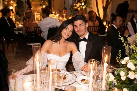 Stylist Dani Michelle Wore Four Dresses to Her Wedding at Casa del Mar Dani Michelle Stylist, Dani Michelle, Bridal Party Bouquets, Cathedral Length Veil, Celebrity Stylist, Amazing Wedding Dress, Galia Lahav, Custom Gown, Floral Studio