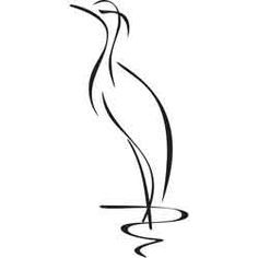 Sailboat Drawing, Crane Drawing, Heron Tattoo, Simple Bird Tattoo, Bird Outline, Crane Tattoo, Heron Art, Crane Design, Single Line Drawing