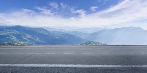 Empty highway asphalt road and beautiful... | Free Photo #Freepik #freephoto #tree #city #cloud #nature Road And Sky Background, Gacha Road Background, Roads Background For Editing, Road Horizontal, Bike Background, Spot Car, Products Background, Background Accessories, Render Background