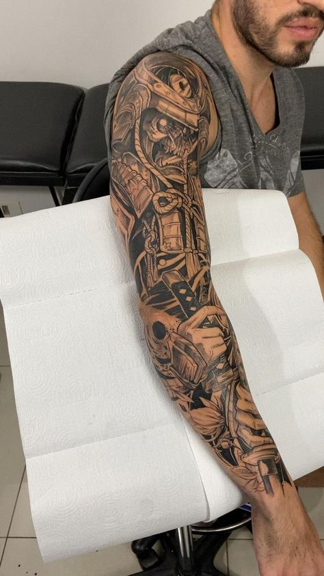 Pin on Minhas tattoos Mens Full Arm Sleeve Tattoo, Tattoo Full Sleeve Men Ideas, Japanese Style Forearm Tattoo, Full Back Tattoo For Men Design, Full Arm Tattoos For Guys, Full Hand Tattoo Men, Manga Tattoo Hombre Ideas, Full Arm Tattoo Men, Full Sleeve Tattoos Ideas