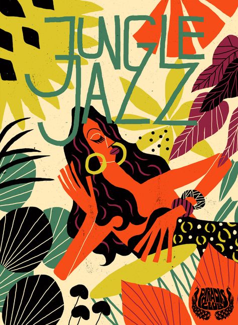 Jazz Artwork, Jungle Music, Digital Art Drawing, Jazz Poster, Music Festival Poster, Motion Designer, Jazz Art, Cover Art Design, Festival Posters