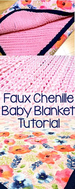 Chenille Rag Quilt Tutorial, Flannel Chenille Baby Blanket, Faux Chenille Quilt, Chenille Blanket Diy, Heirloom Crafts, Chenille Baby Quilt, Puff Blanket, Chenille Baby Blanket, Quilted Blankets