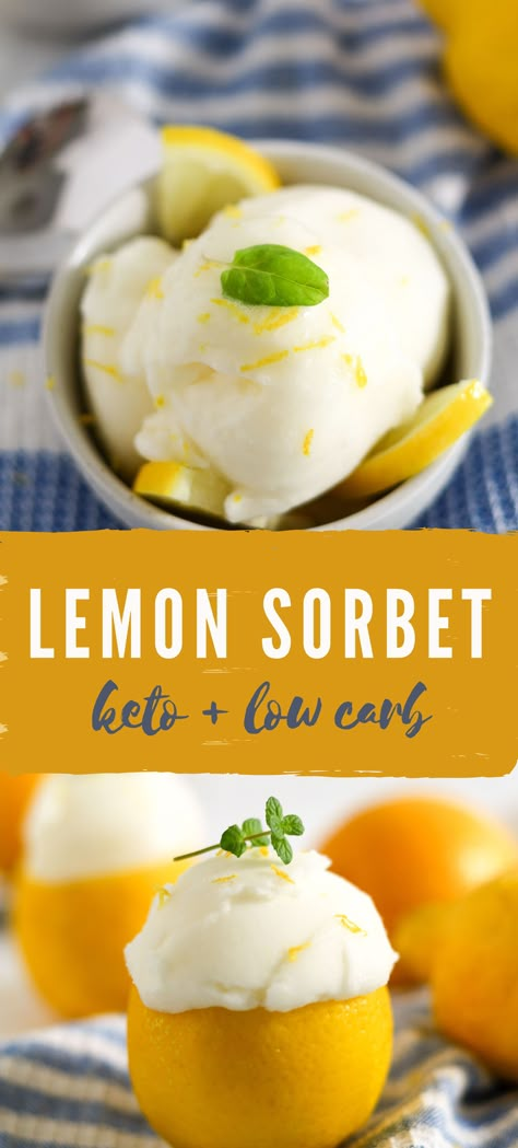 🍋 Have you splurged on a Ninja Creami?   This easy sugar-free lemon sorbet is bursting with flavor and perfect for summer! With your Ninja Creami, it’s ready in just 24 hours. Don’t have an ice cream maker? No problem! I’ll show you how to whip up this refreshing treat without one. Dive into a guilt-free dessert that everyone can enjoy! Sugar Free Sorbet, Lemon Sorbet Recipe, Ninja Ice Cream Recipe, Sugar Free Ice Cream, Sorbet Recipe, Gelato Recipe, Frozen Lemon, Low Carb Ice Cream, Lemon Ice Cream