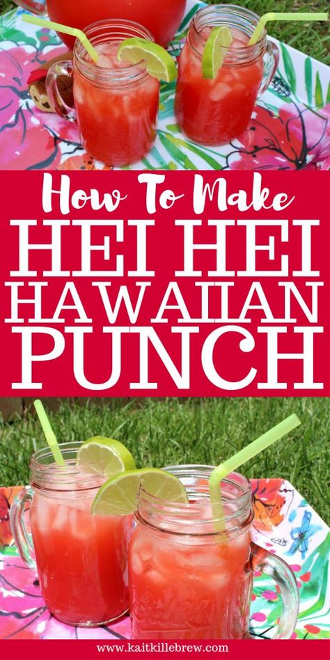 Disney Inspired Recipe - Hei Hei Hawaiian Punch! | #DisneyRecipe #Moana #HeiHei Hawaiian Party Punch Non Alcoholic, Punch Recipe With Hawaiian Punch, Hawaiian Beverages Non Alcoholic, Hawaiian Party Drinks Non Alcoholic, Spiked Hawaiian Punch, Punch With Hawaiian Punch And Sprite, Red Hawaiian Punch Party Punch, Hawaiian Food Party Appetizers, Hawaiian Alcoholic Beverages