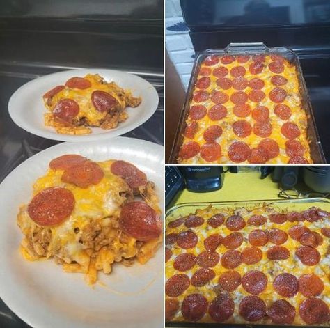 Mac And Cheese Pizza Casserole, Pepperoni Mac And Cheese, Pepperoni Dishes, Pepperoni Bake, Mac And Cheese Pizza, Mama Cooking, Cheesy Mac And Cheese, Boxed Mac And Cheese, Dump Meals