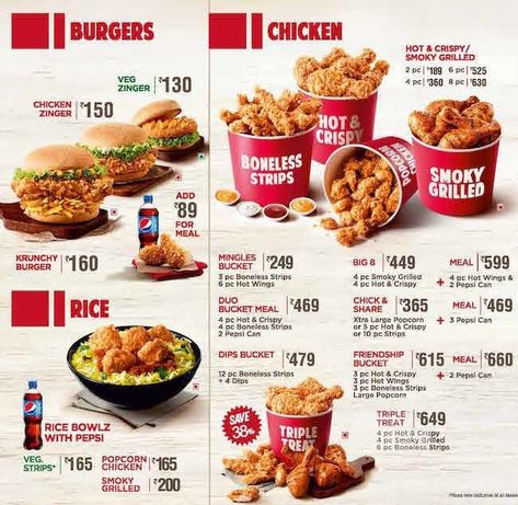 Fried Chicken Menu Design Ideas, Fried Chicken Menu Ideas, Fast Food Menu Ideas, Menu Fast Food Design, Kfc Menu Board, Fried Chicken Menu Design, Burger Menu Ideas, Chicken Menu Design, Chicken Restaurant Design