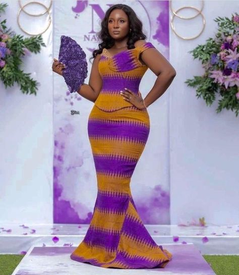 Plain Kente Dress Styles, Kente Dress Styles Classy, Kente Dress Styles, Sesotho Traditional Dresses, Kente Fashion, Lace Dress Classy, African Bridal Dress, Kente Dress, Traditional Marriage