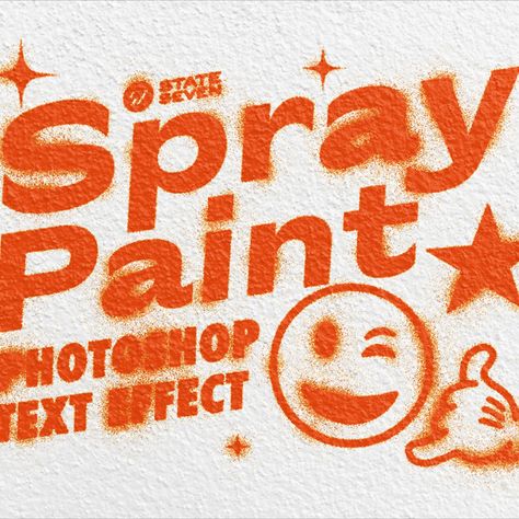 Spray Paint Text Effect Spray Paint Typography, Spray Paint Graphic Design, Spray Font, Spray Paint Texture, Text Layout Design, Illustrator Text Effects, Spray Paint Font, Paint Advertising, Text Effects Photoshop