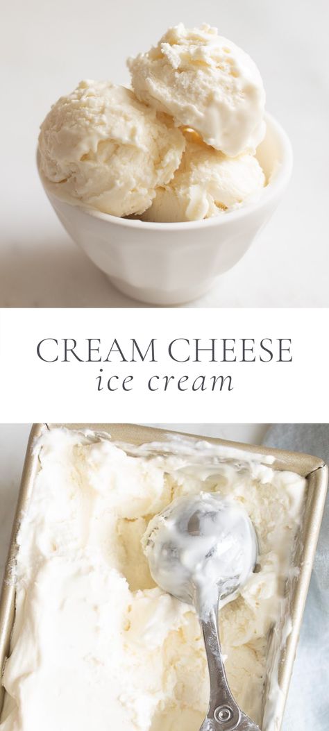 Cream Cheese Ice Cream, Hemgjord Glass, Cheese Ice Cream, Frozen Cheesecake, Ice Cream Maker Recipes, Ice Cream Freezer, Cheesecake Ice Cream, Homemade Ice Cream Recipes, Keto Ice Cream