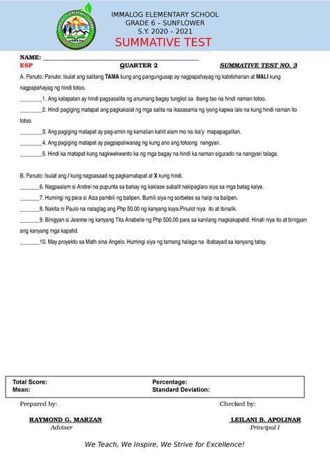Summative Test, Summative Assessment, School Grades, Lesson Plan, Elementary School, Elementary Schools, Assessment, Tao, Lesson Plans