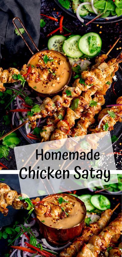 Malaysian Chicken Satay, Thai Chicken Skewers, Satay Skewers, Thai Chicken Satay, Chicken Satay Skewers, Chicken Satay Recipe, Satay Recipe, Thai Peanut Chicken, Spicy Peanut Sauce