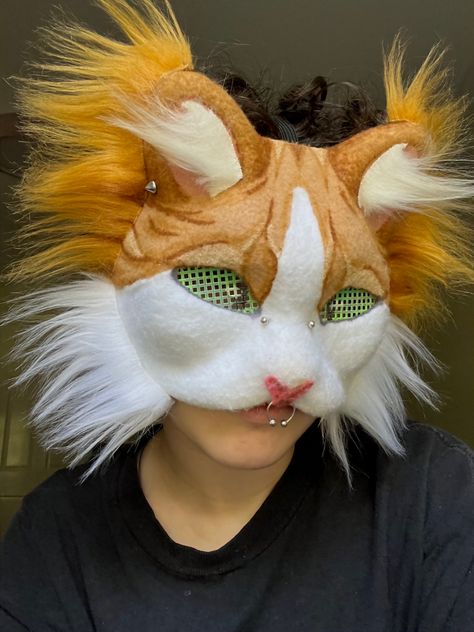 Kiss Marry Kill, Cat Mask Diy, Masks Ideas, Felt Animal Masks, Therian Masks, Therian Mask, Wolf Mask, Get Crazy, Dragon Puppet