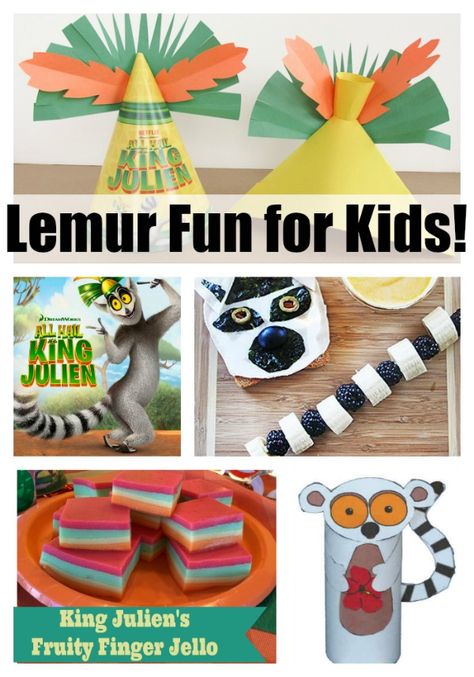 Lemur Fun for Kids | All Hail King Julien on Netflix | #StreamTeam #ad Lemur Craft Preschool, Madagascar Activities For Kids, Lemur Birthday Party, Madagascar Crafts For Kids, Lemur Craft, Madagascar Art, All Hail King Julien, Madagascar Party, King Julian