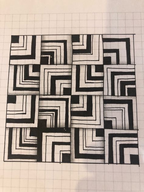 Modulo Art Pattern Ideas, Pola Organis, Modulo Art Design Pattern, Art With Shapes, Modulo Art, Pattern Art Drawing, Line Composition, Patterns Drawing, Optical Illusion Drawing