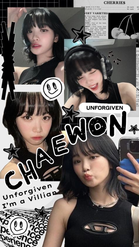 🖤🖤🖤 #kimchaewon #chaewon #lesserafim #kpop #kpopcollage #kpopgg #blackandwhite #blackcat Chaewon Wallpaper, Iz One Chaewon, Chaewon Lesserafim, Kpop Iphone Wallpaper, Pop Posters, Y2k Wallpaper, New Jeans Style, K Wallpaper, Aesthetic Indie