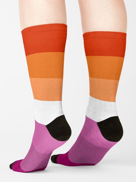 Lesbian Accessories, Lgbt Sticker, Pride Stuff, Lesbian Pride Flag, Lesbian Flag, Lesbian Art, Cycling Socks, Thigh High Socks, Lgbtq Pride