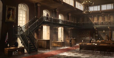 Bank Clerk Room Art Interior Paintings, Interior Concept Art, Assassin's Creed Syndicate, Concept Art Gallery, Assassins Creed Syndicate, Interior Paintings, Concept Art World, Games Design, Bank Of England