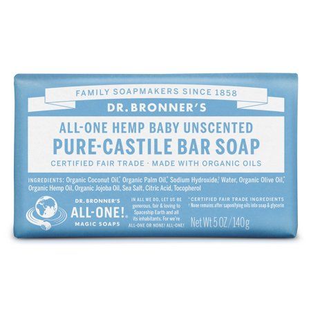 Dr Bronners Soap, Dr Bronners, Pure Castile Soap, Baby Bar, Unscented Soap, Organic Olive Oil, Castile Soap, Organic Soap, Organic Oil