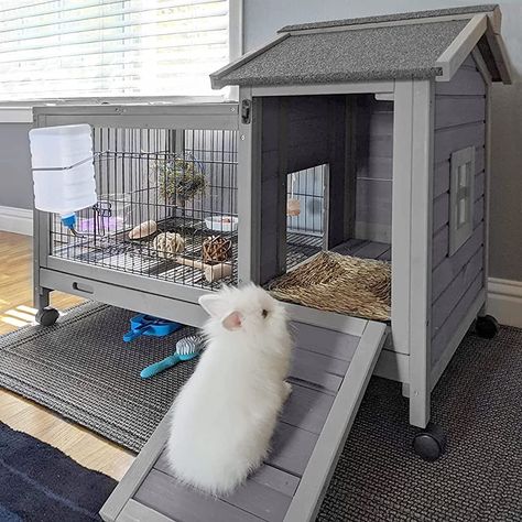 Rabbit Cage Setup, Diy Bunny Hutch, Rabbit Cage Indoor, Rabbit Playground, Rabbit Cages Outdoor, Diy Bunny Cage, Indoor Rabbit House, Diy Rabbit Cage, Large Rabbit Hutch