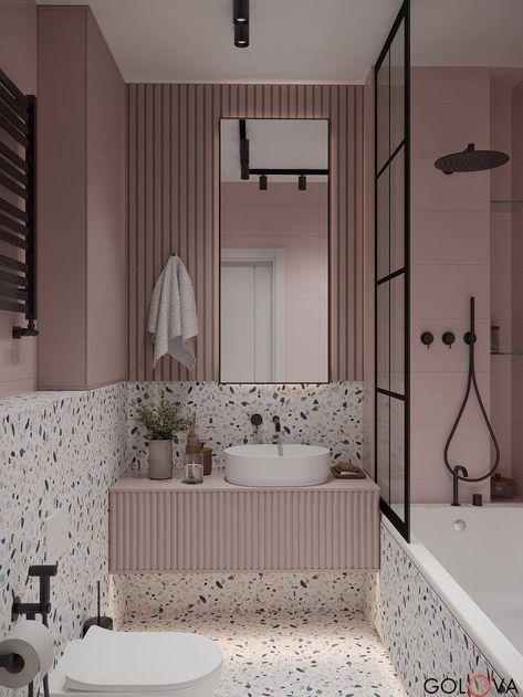 Terrazzo Bathroom, Wc Design, Bilik Air, Bathroom Decor Luxury, Washroom Design, Bathroom Redesign, Bathroom Design Decor, 아파트 인테리어, Toilet Design