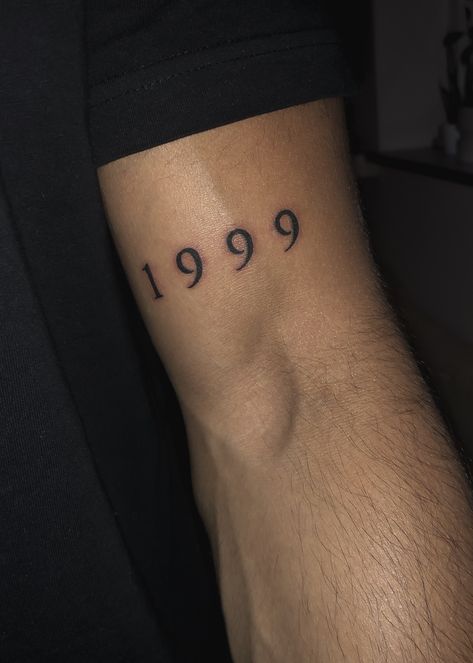 1999 tattoo design. Birth tattoo. Year of birth. Minimalistic. Simple. Birth Year Tattoo Ideas Men, 1978 Tattoo Number Fonts, Since 1999 Tattoo, Birthyear Tattoo Men, 1999 Tattoo Ideas Men, 1999 Tattoo Font, 1999 Tattoo Ideas Women, Est 1999 Tattoo, Birth Year Tattoo Men