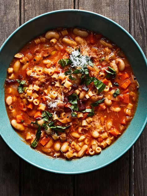 Easy Pasta e Fagioli Recipe | Saveur Bean Pasta Recipes, Comfort Pasta, Ditalini Pasta, Bean Pasta, Food Soup, Pasta Fagioli, Making Pasta, Pasta E Fagioli, How To Cook Beans