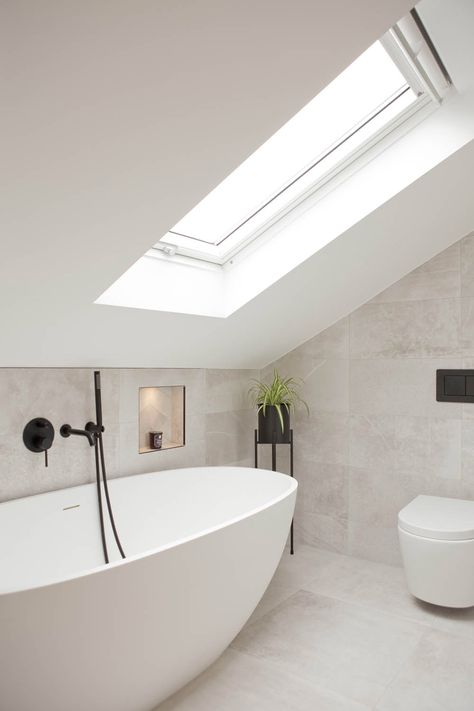 We have previously worked with some of the biggest loft conversion companies in Hampshire, Surrey, Berkshire and London, building up a wealth of knowledge and skill so that we can tailor your loft conversion to your every need.

We offer a full package from conception through to completion. Bathroom Loft Conversion, Bathroom Pitched Ceiling, Loft Room Bathroom Ideas, Modern Loft Conversion, Attic Bedroom With Bath, Small Bathroom Roof Slope, Bathroom With Velux Window, London Loft Conversion, Bedroom Loft Conversion Ideas