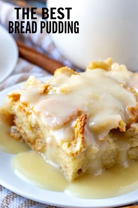 Cinnamon Pecan Bread Pudding, Homemade Pudding Desserts, Easy Breakfast Dessert Ideas, Bread Pudding Pancakes, Bread Pudding Icing, Tidy Mom Recipes, Bread Pudding For A Large Crowd, Custardy Bread Pudding, Bread Puddings Recipe